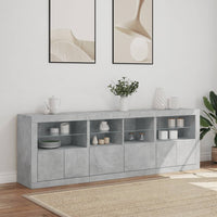 Thumbnail for Sideboard mit LED-Leuchten Betongrau 202x37x67 cm