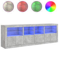 Thumbnail for Sideboard mit LED-Leuchten Betongrau 202x37x67 cm