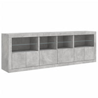 Thumbnail for Sideboard mit LED-Leuchten Betongrau 202x37x67 cm