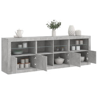 Thumbnail for Sideboard mit LED-Leuchten Betongrau 202x37x67 cm