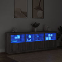 Thumbnail for Sideboard mit LED-Leuchten Grau Sonoma 202x37x67 cm