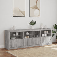 Thumbnail for Sideboard mit LED-Leuchten Grau Sonoma 202x37x67 cm