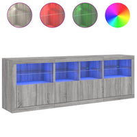Thumbnail for Sideboard mit LED-Leuchten Grau Sonoma 202x37x67 cm