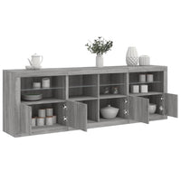 Thumbnail for Sideboard mit LED-Leuchten Grau Sonoma 202x37x67 cm
