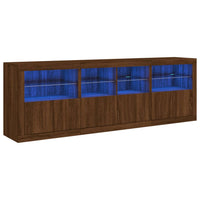 Thumbnail for Sideboard mit LED-Leuchten Braun Eichen-Optik 202x37x67 cm