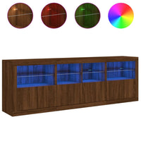 Thumbnail for Sideboard mit LED-Leuchten Braun Eichen-Optik 202x37x67 cm