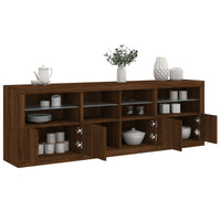 Thumbnail for Sideboard mit LED-Leuchten Braun Eichen-Optik 202x37x67 cm