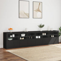 Thumbnail for Sideboard mit LED-Leuchten Schwarz 283x37x67 cm