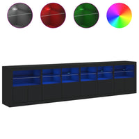 Thumbnail for Sideboard mit LED-Leuchten Schwarz 283x37x67 cm
