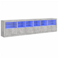 Thumbnail for Sideboard mit LED-Leuchten Betongrau 283x37x67 cm
