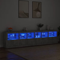 Thumbnail for Sideboard mit LED-Leuchten Betongrau 283x37x67 cm