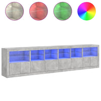 Thumbnail for Sideboard mit LED-Leuchten Betongrau 283x37x67 cm