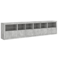 Thumbnail for Sideboard mit LED-Leuchten Betongrau 283x37x67 cm
