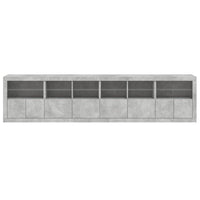 Thumbnail for Sideboard mit LED-Leuchten Betongrau 283x37x67 cm