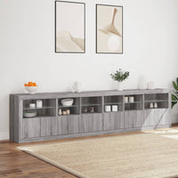Thumbnail for Sideboard mit LED-Leuchten Grau Sonoma 283x37x67 cm