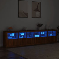 Thumbnail for Sideboard mit LED-Leuchten Braun Eichen-Optik 283x37x67 cm