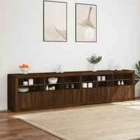 Thumbnail for Sideboard mit LED-Leuchten Braun Eichen-Optik 283x37x67 cm