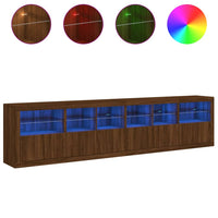 Thumbnail for Sideboard mit LED-Leuchten Braun Eichen-Optik 283x37x67 cm