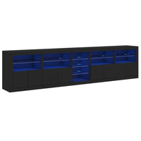 Thumbnail for Sideboard mit LED-Leuchten Schwarz 283x37x67 cm