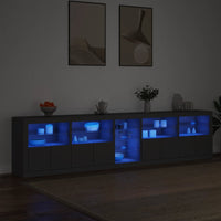 Thumbnail for Sideboard mit LED-Leuchten Schwarz 283x37x67 cm