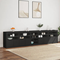 Thumbnail for Sideboard mit LED-Leuchten Schwarz 283x37x67 cm