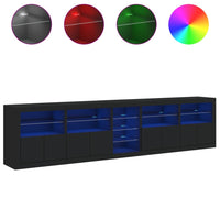 Thumbnail for Sideboard mit LED-Leuchten Schwarz 283x37x67 cm