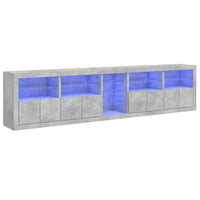 Thumbnail for Sideboard mit LED-Leuchten Betongrau 283x37x67 cm