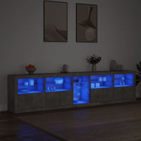 Thumbnail for Sideboard mit LED-Leuchten Betongrau 283x37x67 cm