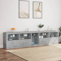 Thumbnail for Sideboard mit LED-Leuchten Betongrau 283x37x67 cm
