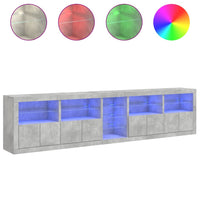 Thumbnail for Sideboard mit LED-Leuchten Betongrau 283x37x67 cm