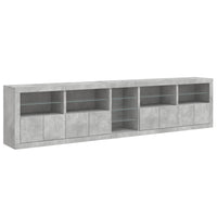 Thumbnail for Sideboard mit LED-Leuchten Betongrau 283x37x67 cm
