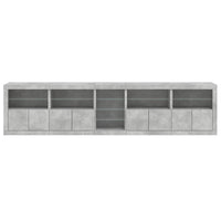 Thumbnail for Sideboard mit LED-Leuchten Betongrau 283x37x67 cm