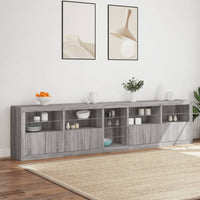 Thumbnail for Sideboard mit LED-Leuchten Grau Sonoma 283x37x67 cm