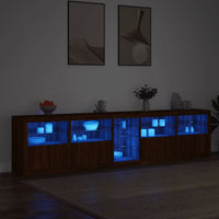 Thumbnail for Sideboard mit LED-Leuchten Braun Eichen-Optik 283x37x67 cm