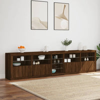 Thumbnail for Sideboard mit LED-Leuchten Braun Eichen-Optik 283x37x67 cm