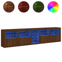 Thumbnail for Sideboard mit LED-Leuchten Braun Eichen-Optik 283x37x67 cm