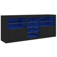 Thumbnail for Sideboard mit LED-Leuchten Schwarz 162x37x67 cm