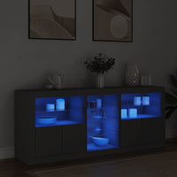 Thumbnail for Sideboard mit LED-Leuchten Schwarz 162x37x67 cm