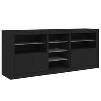 Thumbnail for Sideboard mit LED-Leuchten Schwarz 162x37x67 cm