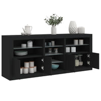 Thumbnail for Sideboard mit LED-Leuchten Schwarz 162x37x67 cm