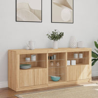 Thumbnail for Sideboard mit LED-Leuchten Sonoma-Eiche 162x37x67 cm