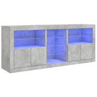 Thumbnail for Sideboard mit LED-Leuchten Betongrau 162x37x67 cm