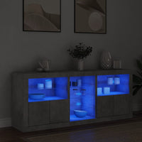 Thumbnail for Sideboard mit LED-Leuchten Betongrau 162x37x67 cm