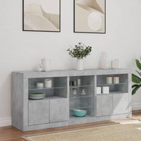 Thumbnail for Sideboard mit LED-Leuchten Betongrau 162x37x67 cm