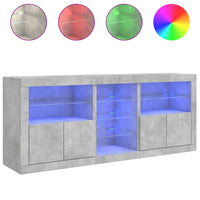 Thumbnail for Sideboard mit LED-Leuchten Betongrau 162x37x67 cm