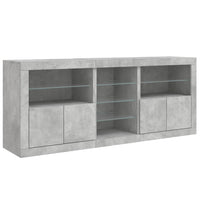 Thumbnail for Sideboard mit LED-Leuchten Betongrau 162x37x67 cm