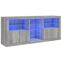 Thumbnail for Sideboard mit LED-Leuchten Grau Sonoma 162x37x67 cm