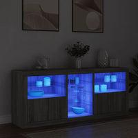 Thumbnail for Sideboard mit LED-Leuchten Grau Sonoma 162x37x67 cm