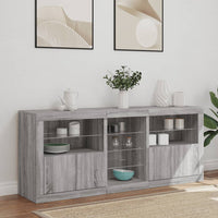 Thumbnail for Sideboard mit LED-Leuchten Grau Sonoma 162x37x67 cm