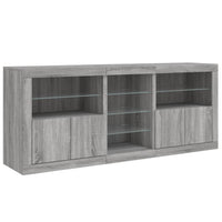 Thumbnail for Sideboard mit LED-Leuchten Grau Sonoma 162x37x67 cm